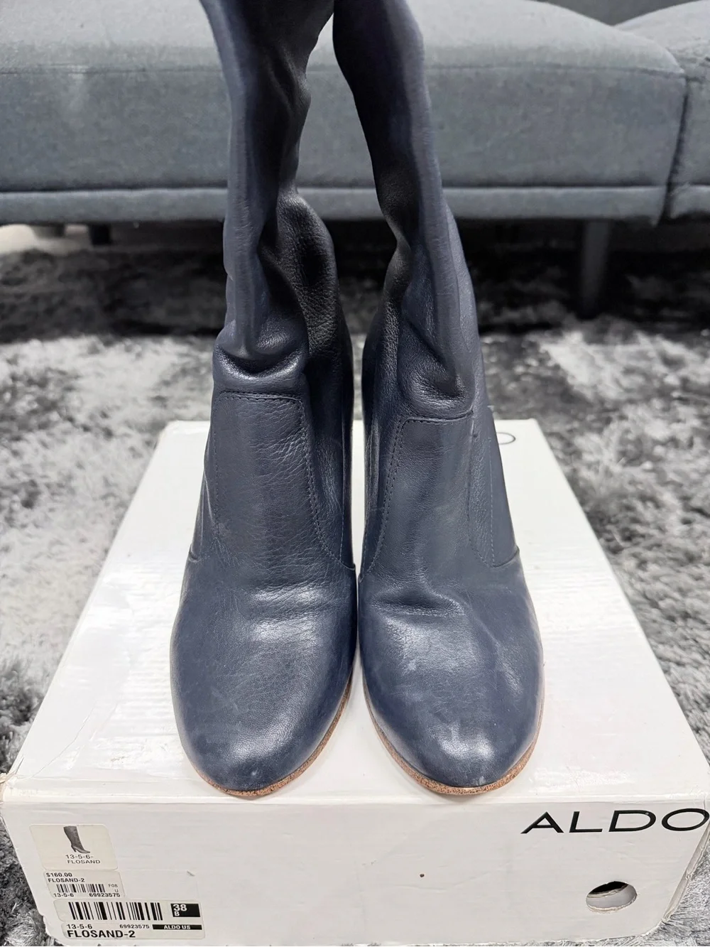 ALDO Navy Knee High Leather Boots